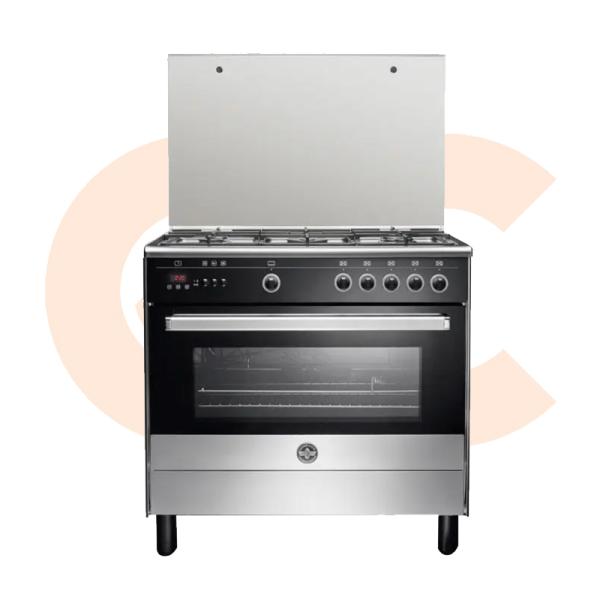 LA GERMANIA Freestanding Cooker 90 x 60 cm 5 Gas Burners In Stainless X Black Color - 9M10G4A1X4AWW