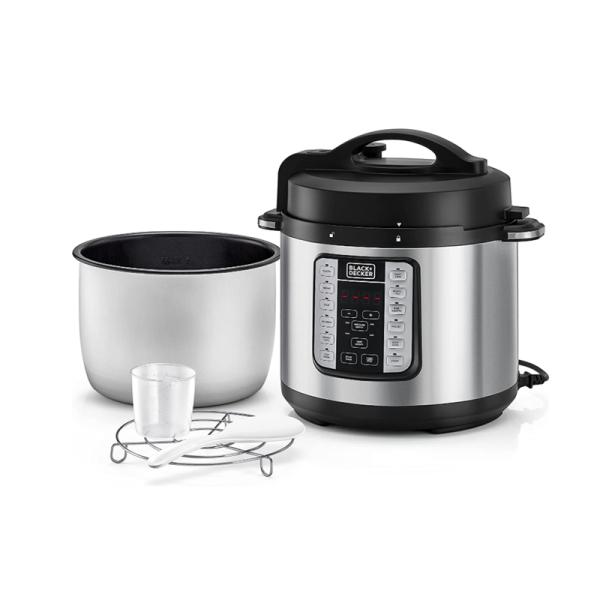Black and Decker Smart Steam Pot Cooker 7 In1 Programmable Electric Pressure 6 Liter 1000 Watt Model-PCP1000