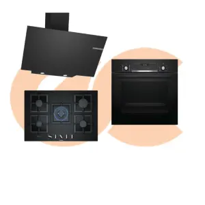 Bosch built-in Serie 6 Electric oven - Built-In Hob Bosch Gas 5 Burners - Bosch Kitchen Hood 90cm 700 m3/h
